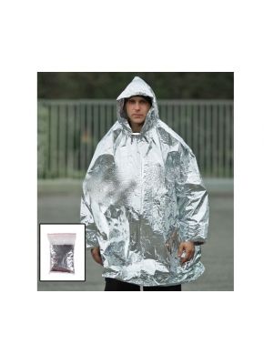 Survival-Poncho - Survival Regenschutz - Silber