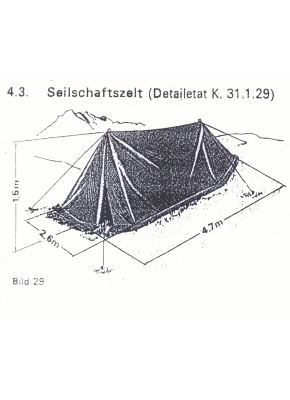 Schweizer Armee - Seilschaftszelt - Armeezelt / Gebirgszelt